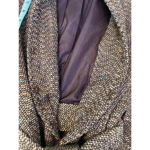 Oscar by Oscar De La Renta Blazer w/ Belt EUC Sz 10 Tweed Multicolored Brown Tan - Picture 13 of 13